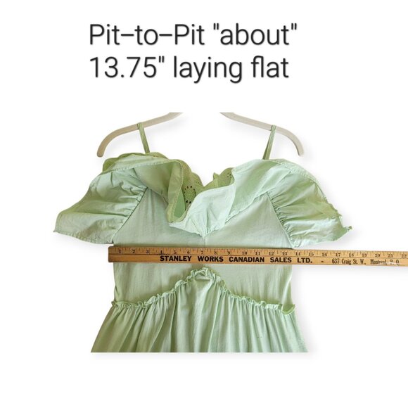 Zara pistachio sleeveless ruffled romantic cottagecore maxidress size S EUC - Picture 7 of 11